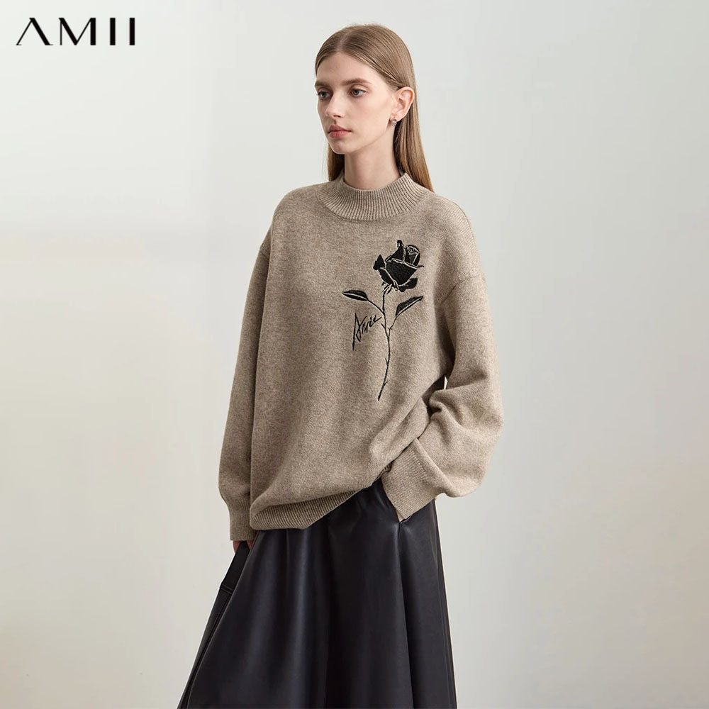 Embroidery Rose - Maglioni Amii per l'Autunno Inverno, Abbigliamento