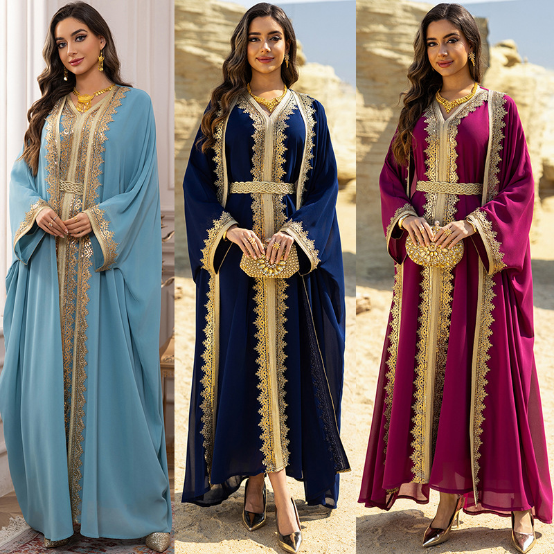 2PCS Donne Musulmane Vestito D - Embroidery Kebaya recensione e prezzo